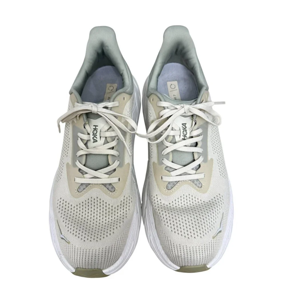 HOKA Arahi 7 Mens Running Sneakers Training Shoes in Oat Milk/Barley Sz 12 - Picture 2 of 10